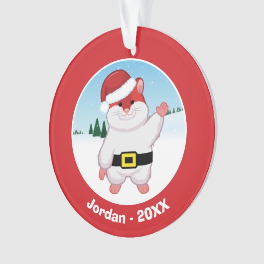 De Hamster van Kerstmis Ornament (voorkant)