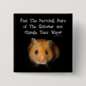 De hamster vierkante button 5,1 cm (Voorkant)
