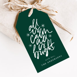 De hand die allen is kalm allen is helder groen cadeaulabel