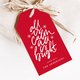 De hand die allen is kalm is allen is helder rood cadeaulabel