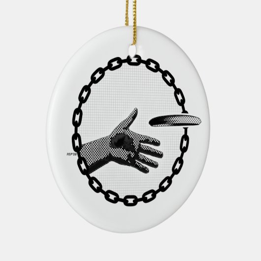 De hand die uitsteekt keramisch ornament (Rechts)