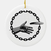 De hand die uitsteekt keramisch ornament (Achterkant)