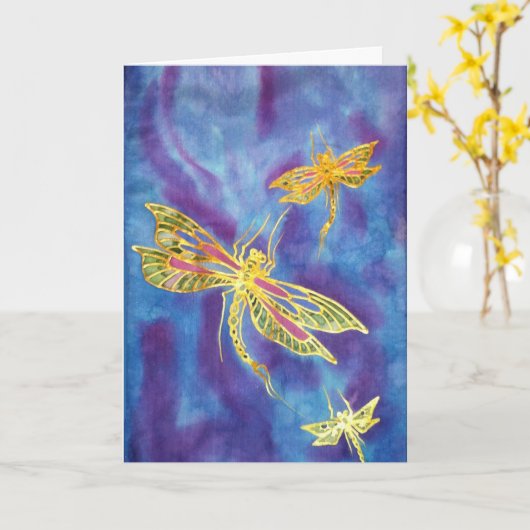 De hand Geschilderde Kaart van de Libel van de (Gele Bloem)
