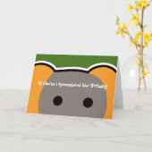 De hand Gestalte gegeven Verjaardag van de Olifant Kaart (Gele Bloem)