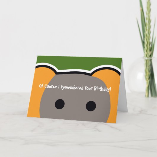 De hand Gestalte gegeven Verjaardag van de Olifant Kaart (Voorkant)