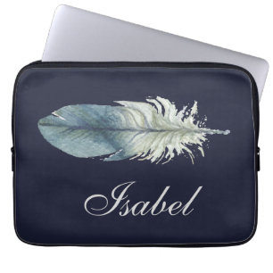 De hand getrokken blauwe grijze stippen van de laptop sleeve