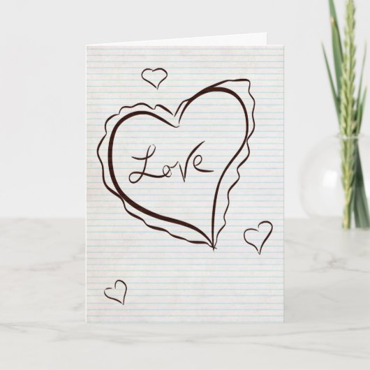 De hand Getrokken Kaart van de Valentijnsdag van (Voorkant)