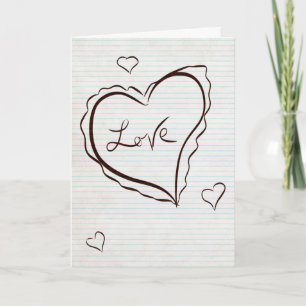 De hand Getrokken Kaart van de Valentijnsdag van