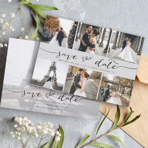 De hand Gezegelde Kleur van de Foto sparen de Grau Save The Date