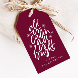 De hand is alleen kalm en alles is helder berry cadeaulabel