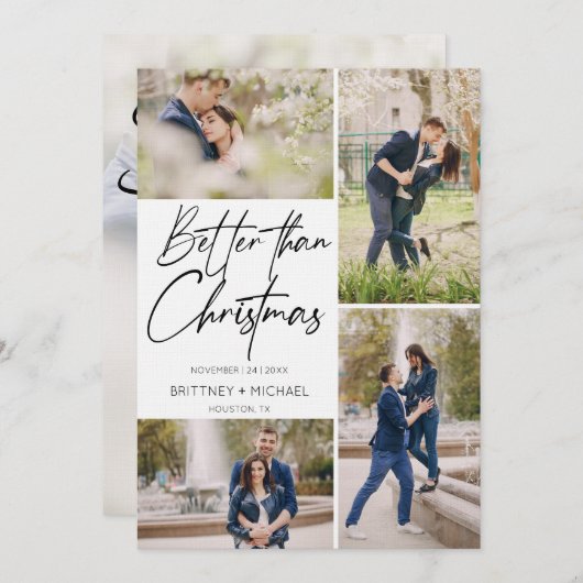 De hand liet beter dan Kerstmis sparen de Datum Save The Date (Voorkant / Achterkant)