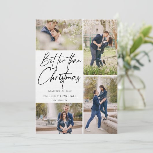 De hand liet beter dan Kerstmis sparen de Datum Save The Date (Staand voorkant)