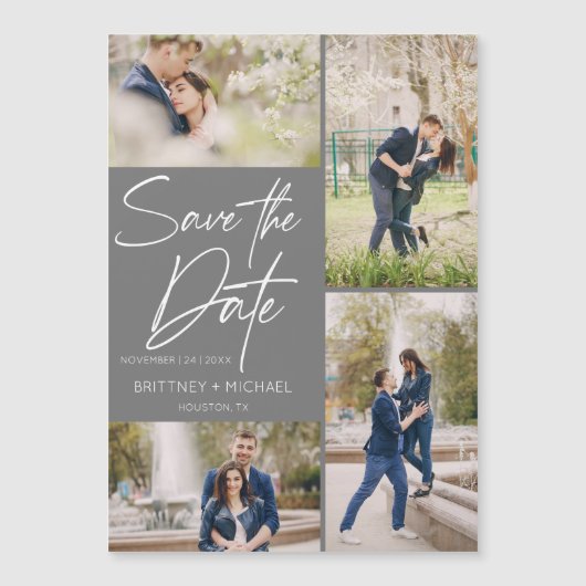 De hand liet Collage sparen de Grauwe Datum (Voorkant)