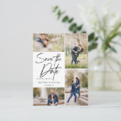 De hand liet Collage van de Foto sparen de Datum Aankondigingskaart (Staand voorkant)