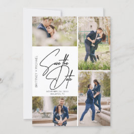 De hand liet Collage van de Foto sparen de Datum Save The Date