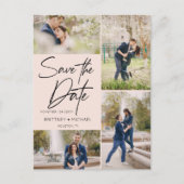 De hand liet de zwarte Roze Collage sparen de Datu Aankondigingskaart (Voorkant)