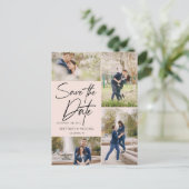 De hand liet de zwarte Roze Collage sparen de Datu Aankondigingskaart (Staand voorkant)