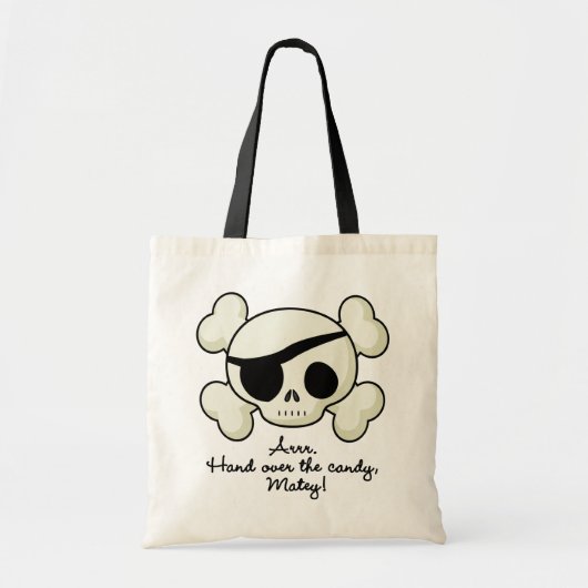 De hand over het Snoep Pirate Tote Bag (Voorkant)
