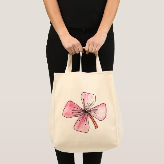 de hand schilderde bloemen tote bag (Voorkant (product))
