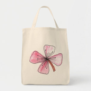 de hand schilderde bloemen tote bag