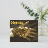 De Hand van de henna van de Kornoelje Briefkaart (Staand voorkant)