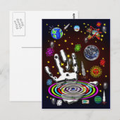 De hand van de mensheid in het Briefkaart van de r (Voorkant / Achterkant)