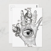 De Hand van de Slang van het Kompas van Illuminati Briefkaart (Voorkant / Achterkant)