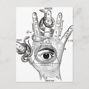 De Hand van de Slang van het Kompas van Illuminati Briefkaart
