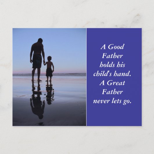 De hand van een vader briefkaart (Voorkant)