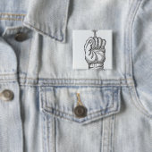 De hand van Glory Vierkante Button 5,1 Cm (In situ)