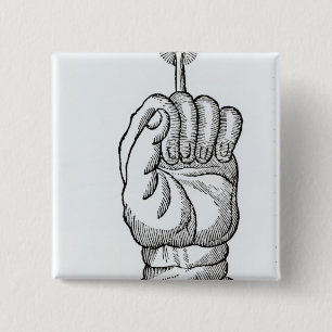 De hand van Glory Vierkante Button 5,1 Cm