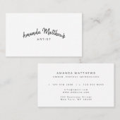 De hand Van letters voorzien Minimale Moderne Visitekaartje (Voorkant / Achterkant)