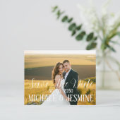 De hand Verlaten Foto van het Manuscript sparen he Briefkaart (Staand voorkant)