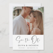 De hand Verlaten Wit sparen de Foto van de Datum Save The Date (Voorkant)