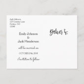 De hand Verpletterde Weddenschap van het Manuscrip Aankondigingskaart (Achterkant)