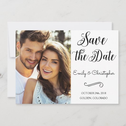 De hand Verpletterde Weddenschap van het Manuscrip Save The Date (Voorkant)