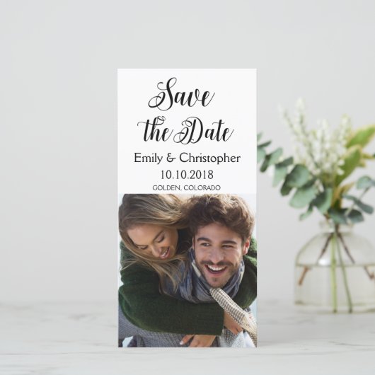 De hand Verpletterde Weddenschap van het Manuscrip Save The Date (Staand voorkant)