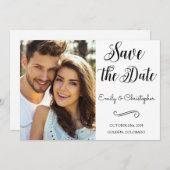 De hand Verpletterde Weddenschap van het Manuscrip Save The Date (Voorkant / Achterkant)