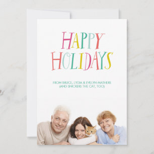 De hand voorzag prettige feestdagen (plural:) de feestdagenkaart