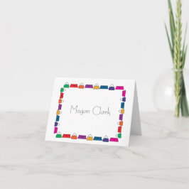 De handbaggrens van de koopjes Gepersonaliseerde S Notitiekaartje