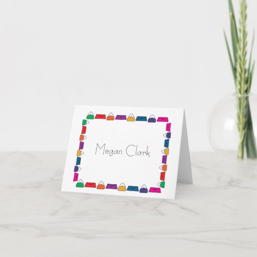 De handbaggrens van de koopjes Gepersonaliseerde S Notitiekaartje (Voorkant)