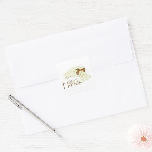 De handen van de Potter Vierkante Sticker (Envelop)