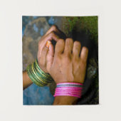 De handen van de vrouw aan het werk wandkleed (Voorkant)