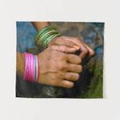 De handen van de vrouw aan het werk wandkleed (Voorkant (horizontaal))