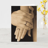 De Handen van het Pas getrouwd, Gelukwensen Kaart (Gele Bloem)