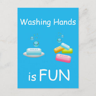 De handen wassen is FUN Corona Virus Safety Cute Briefkaart