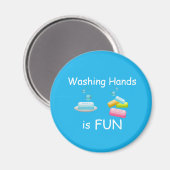 De handen wassen is Kinder van de FUN Cool Magneet (Voorkant / Achterkant)