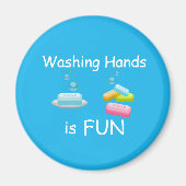 De handen wassen is Kinder van de FUN Cool Magneet (Voorkant)