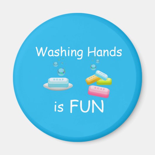 De handen wassen is Kinder van de FUN Cool Magneet (Voorkant)