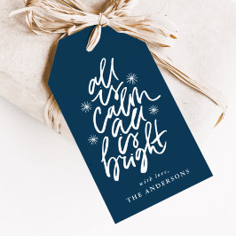 De handgeblindeerde alles is kalm en alles is een  cadeaulabel